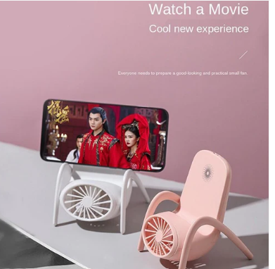 Portable Mobile Phone Holder Fan – Handheld, Multi-Function (Battery Not Include)