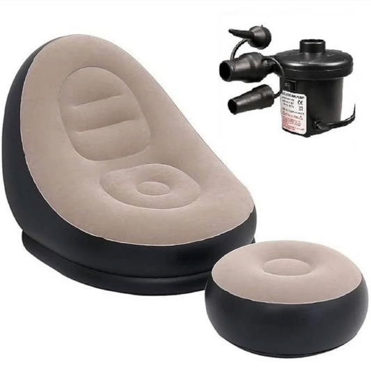 Premium Inflatable Chair Lazy Sofa with Footrest