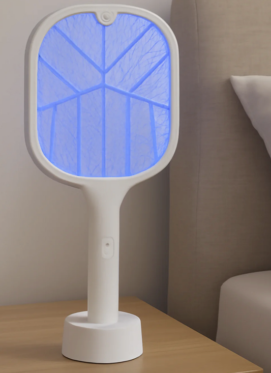 Rechargeable Mosquito Killer Racket with UV Light & USB Charging Base